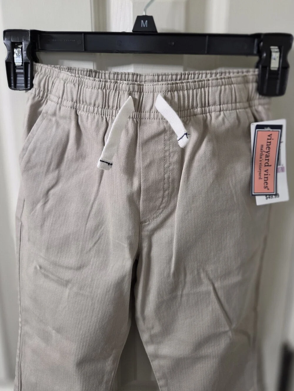 NWT Vineyard Vines OUTLET Boys Pull On Herringbone Chino Pant Taupe Color Size 6